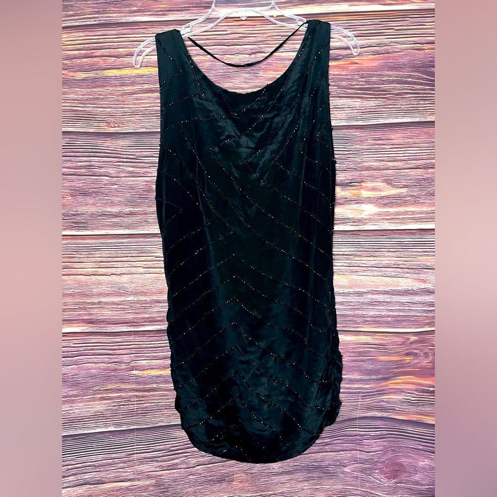 NWT Uma and Leopold Black Beaded Detail Dress. Size small.